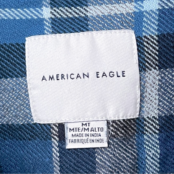 American Eagle Plaid Flannel Long Sleeve Button Down Shirt - Picture 11 of 16